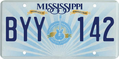 MS license plate BYY142