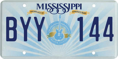 MS license plate BYY144