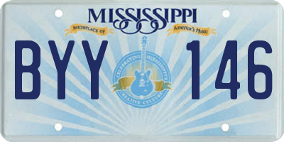 MS license plate BYY146