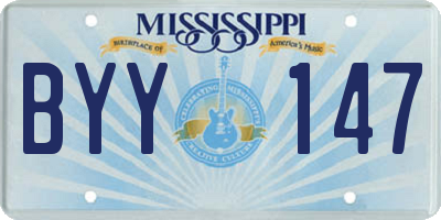 MS license plate BYY147