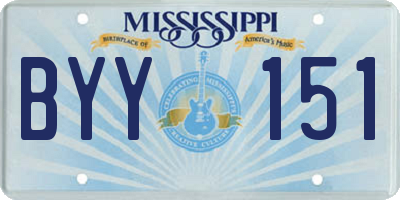 MS license plate BYY151