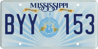 MS license plate BYY153