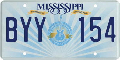 MS license plate BYY154