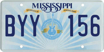 MS license plate BYY156