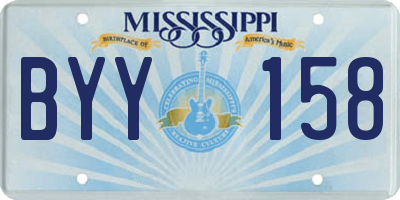 MS license plate BYY158