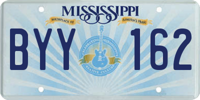 MS license plate BYY162