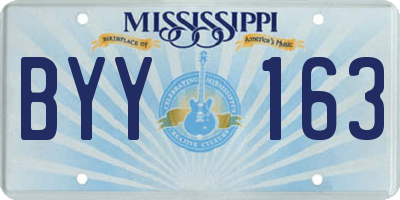 MS license plate BYY163