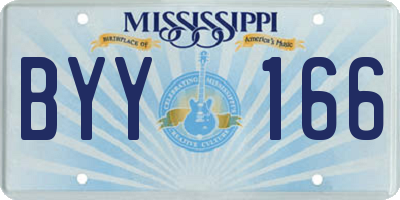 MS license plate BYY166