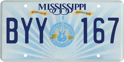 MS license plate BYY167