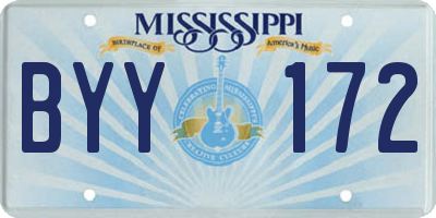 MS license plate BYY172