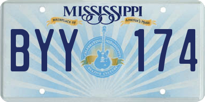 MS license plate BYY174