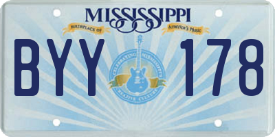 MS license plate BYY178