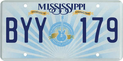 MS license plate BYY179