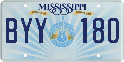 MS license plate BYY180