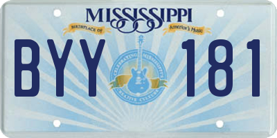 MS license plate BYY181
