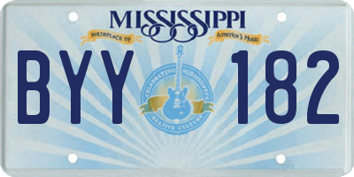MS license plate BYY182