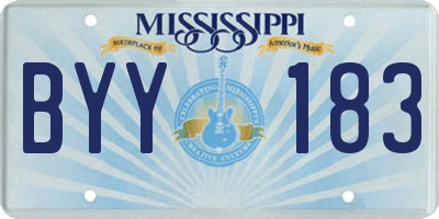 MS license plate BYY183