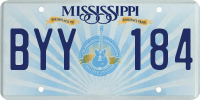 MS license plate BYY184