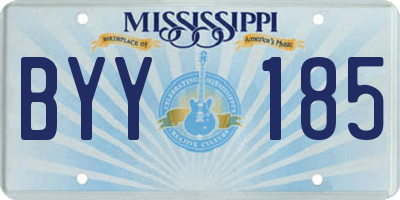 MS license plate BYY185