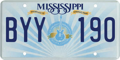 MS license plate BYY190