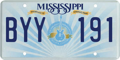 MS license plate BYY191
