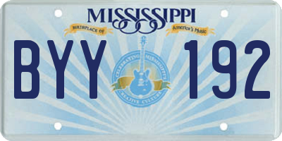 MS license plate BYY192
