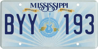 MS license plate BYY193