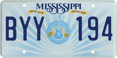 MS license plate BYY194