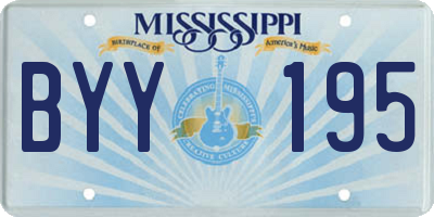 MS license plate BYY195