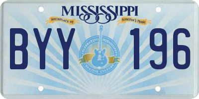 MS license plate BYY196
