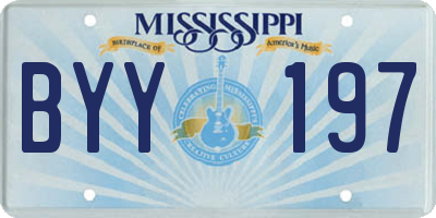 MS license plate BYY197