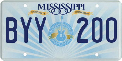 MS license plate BYY200