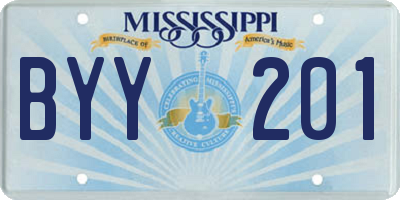 MS license plate BYY201