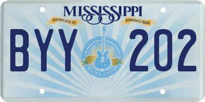 MS license plate BYY202