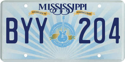 MS license plate BYY204
