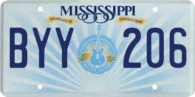 MS license plate BYY206