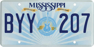 MS license plate BYY207