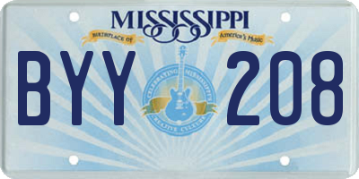 MS license plate BYY208