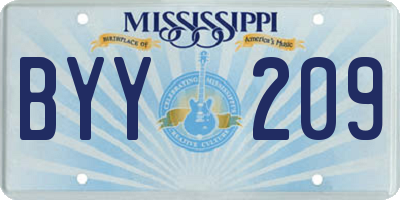 MS license plate BYY209