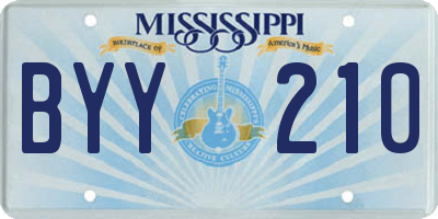 MS license plate BYY210