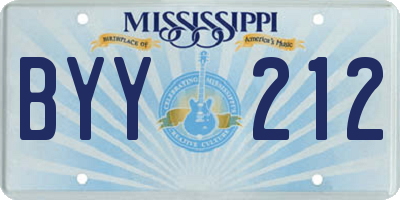 MS license plate BYY212