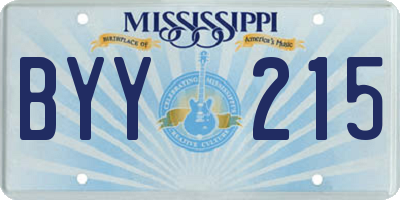 MS license plate BYY215
