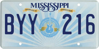 MS license plate BYY216
