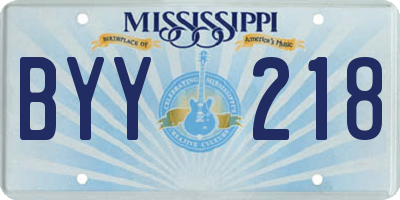 MS license plate BYY218
