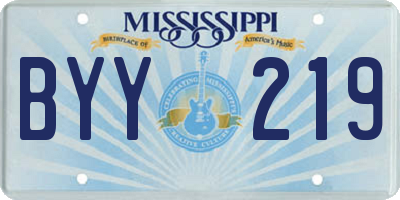 MS license plate BYY219