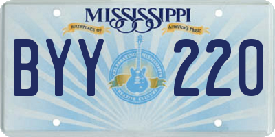 MS license plate BYY220
