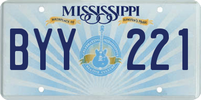 MS license plate BYY221