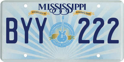 MS license plate BYY222