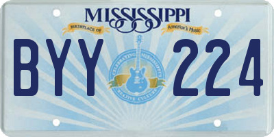 MS license plate BYY224