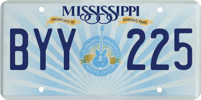 MS license plate BYY225